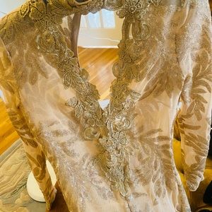 Beautiful Gold and Glitter Mesh Jumpsuit